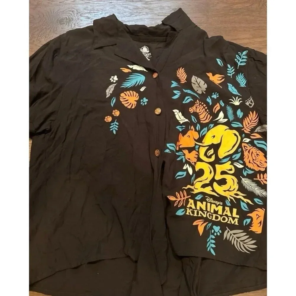 Disney Tie Front 25th Anniversary‎ Animal Kingdom Button Down